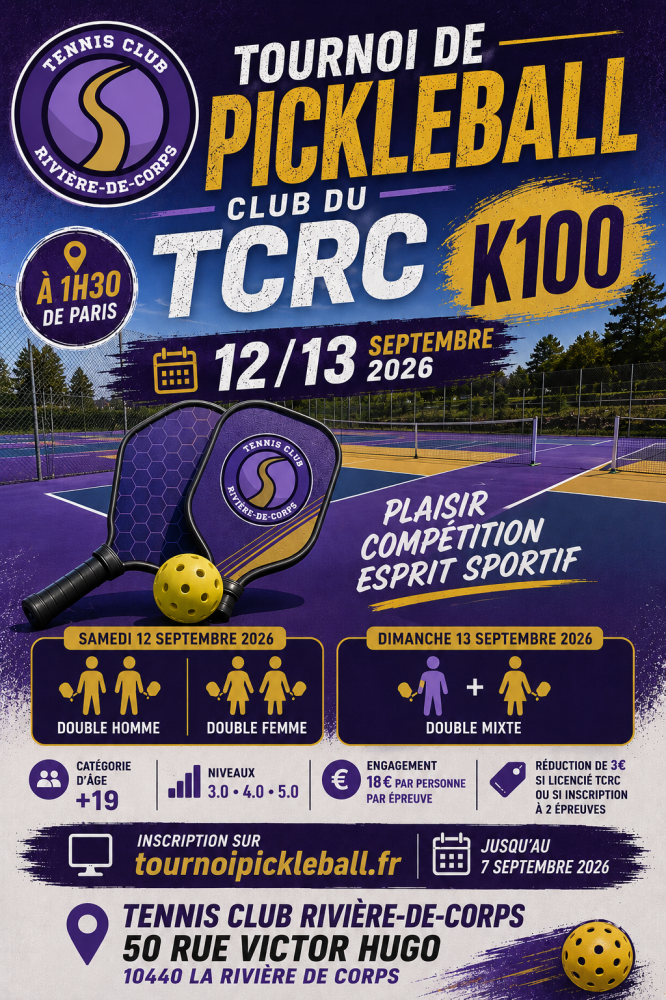 Tournoi K100 du Tennis club Rivière de Corps 